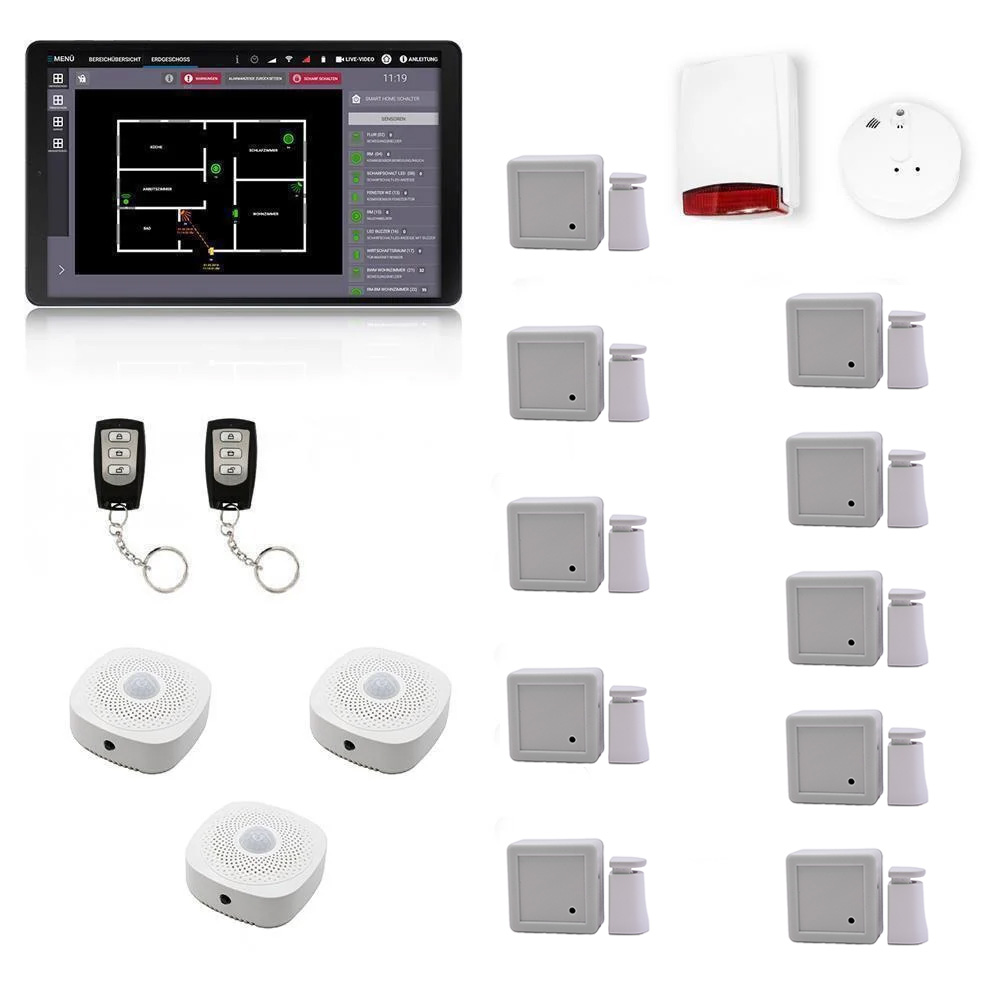 AlarmTab® - Alarmanlagen Premium-Set für große Häuser