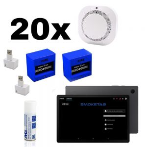 SmokeTab Brandmeldezentrale mit 20 x Funk-Rauchmelder