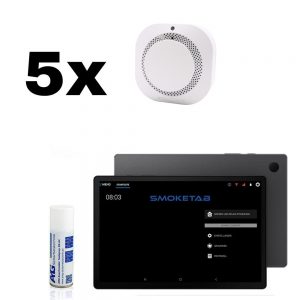 SmokeTab Brandmeldezentrale mit 5 x Funk-Rauchmelder